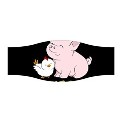 Go Vegan - Cute Pig And Chicken Stretchable Headband by Valentinaart