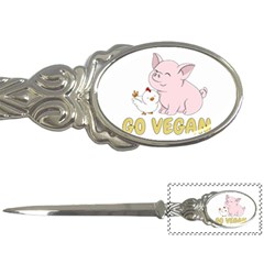 Go Vegan - Cute Pig And Chicken Letter Openers by Valentinaart