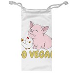 Go Vegan - Cute Pig and Chicken Jewelry Bag Front