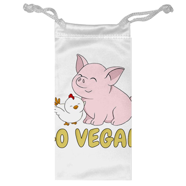 Go Vegan - Cute Pig and Chicken Jewelry Bag