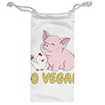 Go Vegan - Cute Pig and Chicken Jewelry Bag Back