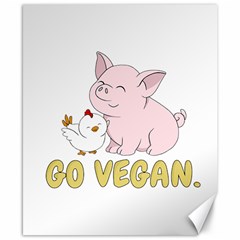 Go Vegan - Cute Pig And Chicken Canvas 8  X 10  by Valentinaart