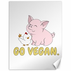 Go Vegan - Cute Pig And Chicken Canvas 12  X 16   by Valentinaart