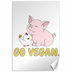 Go Vegan - Cute Pig And Chicken Canvas 20  X 30   by Valentinaart