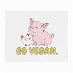 Go Vegan - Cute Pig and Chicken Small Glasses Cloth (2-Side) Front