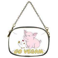 Go Vegan - Cute Pig And Chicken Chain Purses (two Sides)  by Valentinaart