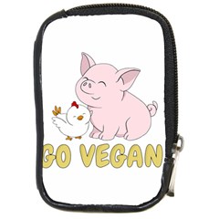 Go Vegan - Cute Pig And Chicken Compact Camera Cases by Valentinaart