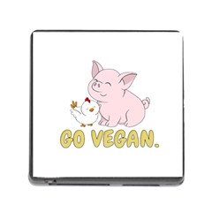 Go Vegan - Cute Pig And Chicken Memory Card Reader (square) by Valentinaart