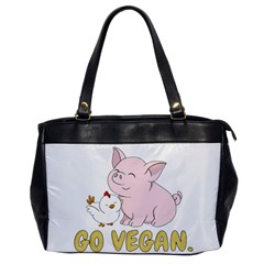 Go Vegan - Cute Pig And Chicken Office Handbags by Valentinaart