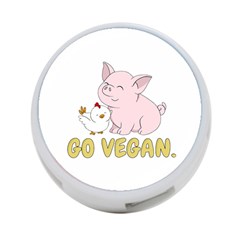 Go Vegan - Cute Pig And Chicken 4-port Usb Hub (one Side) by Valentinaart