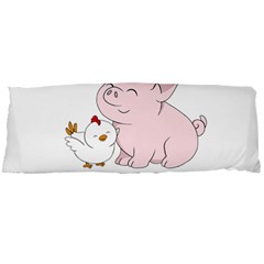 Go Vegan - Cute Pig And Chicken Body Pillow Case Dakimakura (two Sides) by Valentinaart