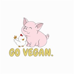 Go Vegan - Cute Pig And Chicken Small Garden Flag (two Sides) by Valentinaart