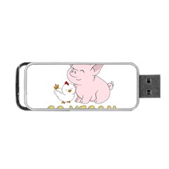 Go Vegan - Cute Pig And Chicken Portable Usb Flash (two Sides) by Valentinaart