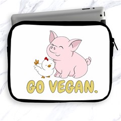 Go Vegan - Cute Pig And Chicken Apple Ipad 2/3/4 Zipper Cases by Valentinaart