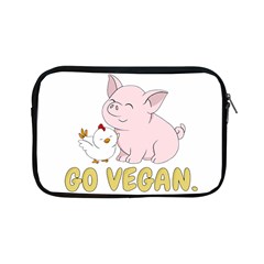 Go Vegan - Cute Pig And Chicken Apple Ipad Mini Zipper Cases by Valentinaart