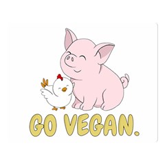 Go Vegan - Cute Pig And Chicken Double Sided Flano Blanket (large)  by Valentinaart