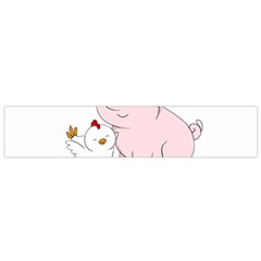 Go Vegan - Cute Pig And Chicken Small Flano Scarf by Valentinaart