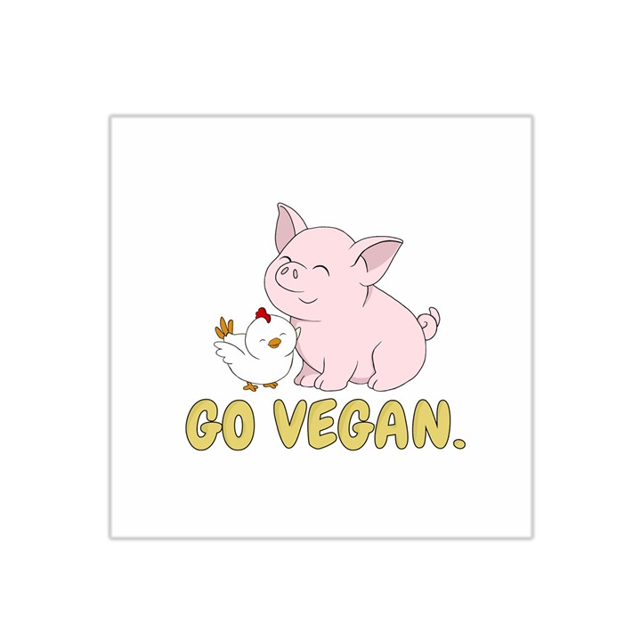 Go Vegan - Cute Pig and Chicken Satin Bandana Scarf