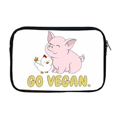 Go Vegan - Cute Pig And Chicken Apple Macbook Pro 17  Zipper Case by Valentinaart