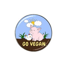 Go Vegan - Cute Pig And Chicken Hat Clip Ball Marker