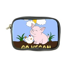 Go Vegan - Cute Pig And Chicken Coin Purse by Valentinaart