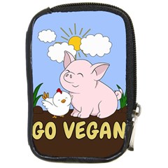 Go Vegan - Cute Pig And Chicken Compact Camera Cases by Valentinaart