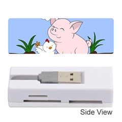 Go Vegan - Cute Pig And Chicken Memory Card Reader (stick)  by Valentinaart