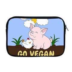 Go Vegan - Cute Pig And Chicken Apple Macbook Pro 17  Zipper Case by Valentinaart