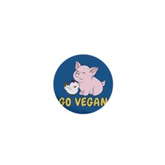 Go Vegan - Cute Pig And Chicken 1  Mini Magnets by Valentinaart