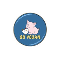 Go Vegan - Cute Pig And Chicken Hat Clip Ball Marker (10 Pack) by Valentinaart