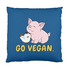 Go Vegan - Cute Pig And Chicken Standard Cushion Case (two Sides) by Valentinaart