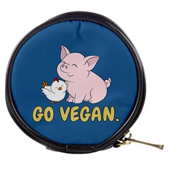 Go Vegan - Cute Pig And Chicken Mini Makeup Bags by Valentinaart