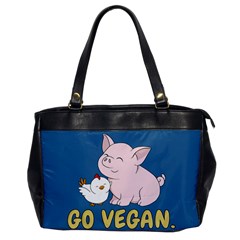 Go Vegan - Cute Pig And Chicken Office Handbags by Valentinaart