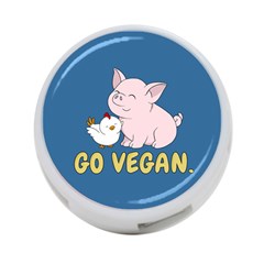 Go Vegan - Cute Pig And Chicken 4-port Usb Hub (one Side) by Valentinaart