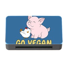 Go Vegan - Cute Pig And Chicken Memory Card Reader With Cf by Valentinaart