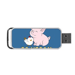 Go Vegan - Cute Pig And Chicken Portable Usb Flash (two Sides) by Valentinaart