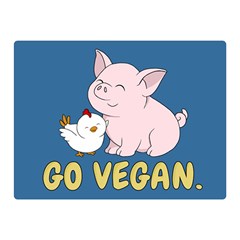 Go Vegan - Cute Pig And Chicken Double Sided Flano Blanket (mini)  by Valentinaart