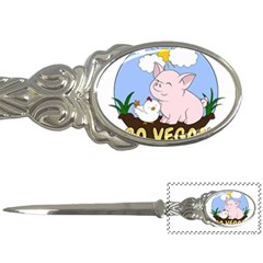 Go Vegan - Cute Pig And Chicken Letter Openers by Valentinaart