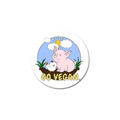 Go Vegan - Cute Pig And Chicken Golf Ball Marker (4 Pack) by Valentinaart