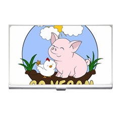 Go Vegan - Cute Pig And Chicken Business Card Holders