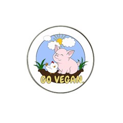 Go Vegan - Cute Pig And Chicken Hat Clip Ball Marker