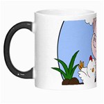 Go Vegan - Cute Pig and Chicken Morph Mugs Left