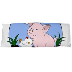 Go Vegan - Cute Pig And Chicken Body Pillow Case Dakimakura (two Sides) by Valentinaart