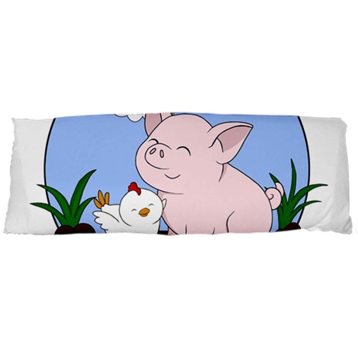 Go Vegan - Cute Pig and Chicken Body Pillow Case Dakimakura (Two Sides)