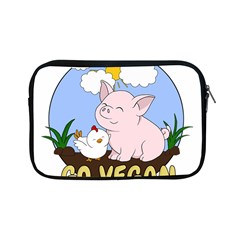 Go Vegan - Cute Pig And Chicken Apple Ipad Mini Zipper Cases by Valentinaart