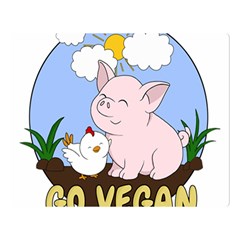 Go Vegan - Cute Pig And Chicken Double Sided Flano Blanket (large)  by Valentinaart