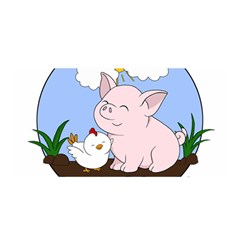 Go Vegan - Cute Pig And Chicken Satin Wrap by Valentinaart