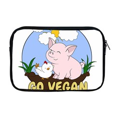 Go Vegan - Cute Pig And Chicken Apple Macbook Pro 17  Zipper Case by Valentinaart