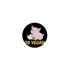 Go Vegan - Cute Pig And Chicken 1  Mini Magnets by Valentinaart