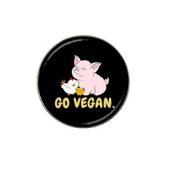 Go Vegan - Cute Pig And Chicken Hat Clip Ball Marker (4 Pack) by Valentinaart